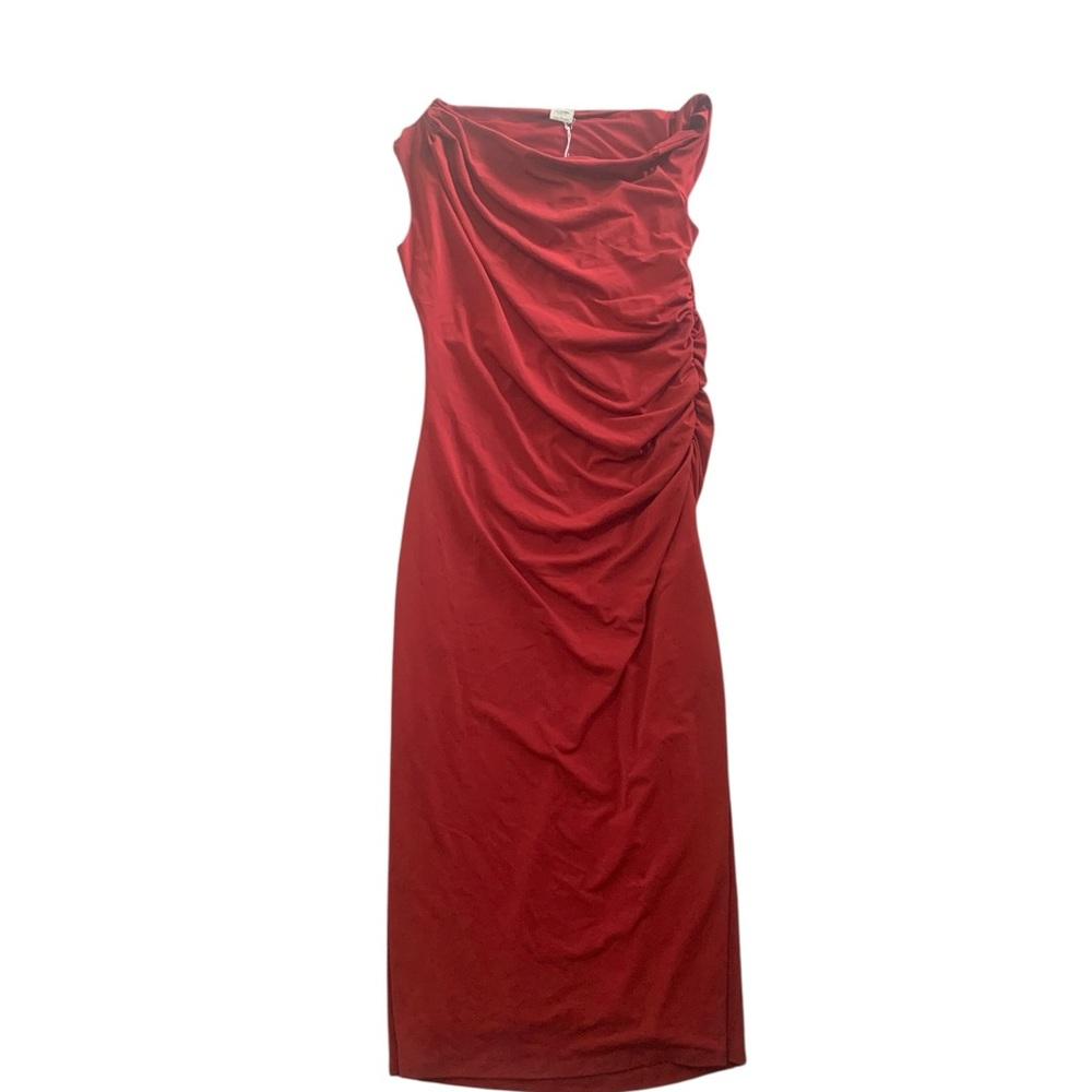 Abercrombie Asymmetrical Draped Red Maxi Dress NWT size M - Picture 4 of 6